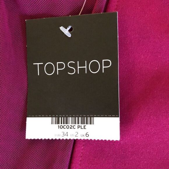 NEW Topshop raspberry fit and flare dress NWT - Picture 8 of 13